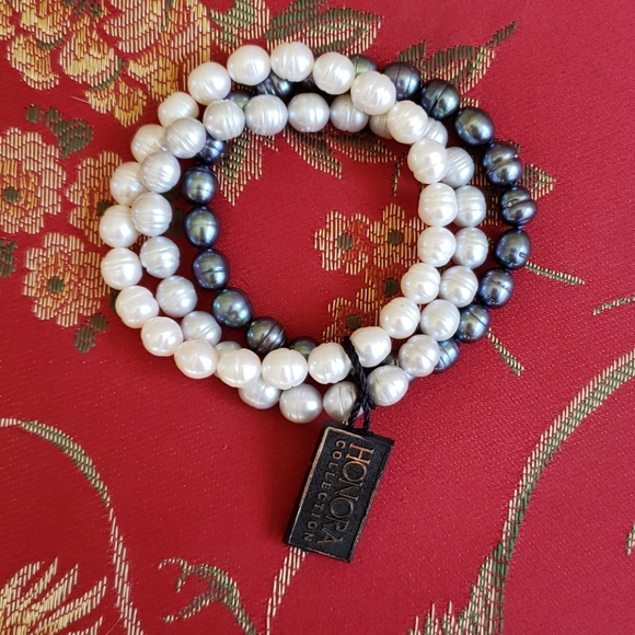 Honora Jewelry - Honora 3 Strand Genuine Pearl Bracelet